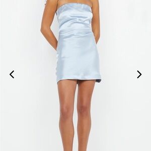Bec & Bridge Blue Strapless Sheath Dress